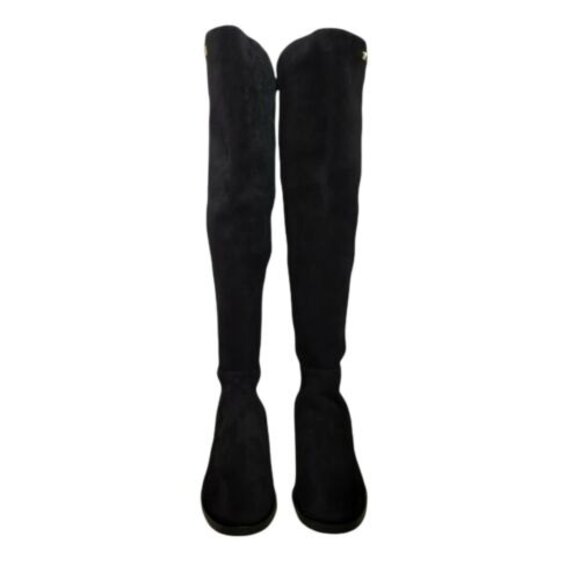Stuart Weitzman Black Suede Over The Knee Boots w/Logo size Womens 7.5 in Keelan - Picture 4 of 12
